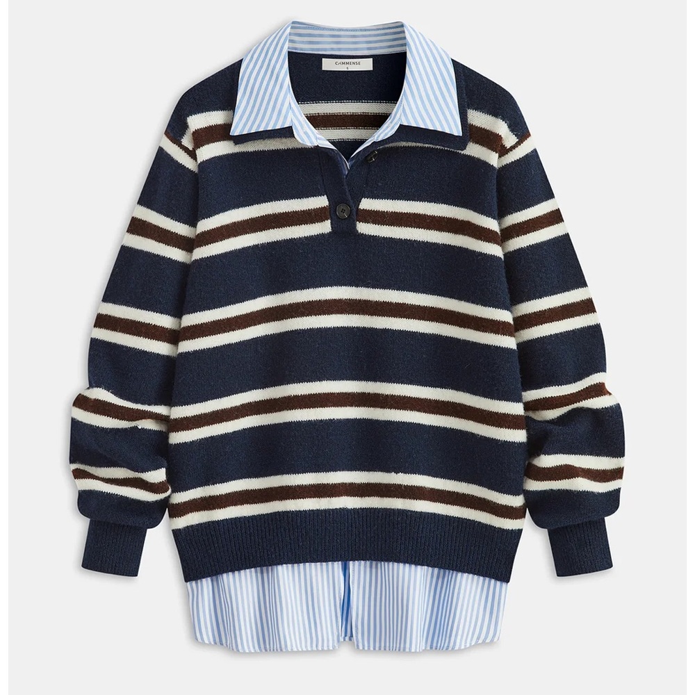 NWT! Commense polo knit sweater - Picture 2 of 4